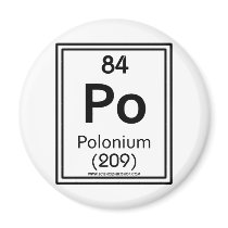84 Polonium Refrigerator Magnet