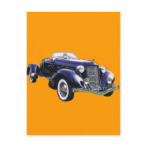 851 Auburn boattail speedster auto black car Post Card