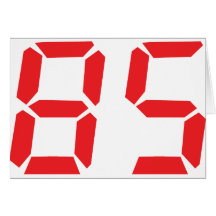 85 eighty-five red alarm clock digital number card