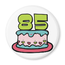 85 Year Old Birthday Cake Refrigerator Magnets