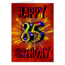 85th Birthday Fireworks Greeting Cards