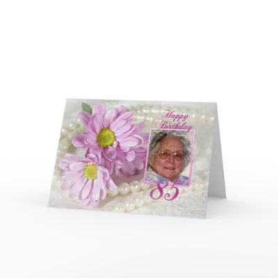 85th birthday photo card with daisies by Eggznbeenz