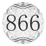 866 Area Code Round Sticker