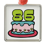 86 Year Old Birthday Cake Christmas Ornament