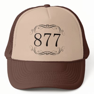 877 Area Code Trucker Hats by AreaCodes