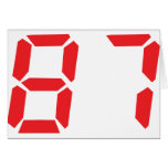 87 eighty-seven red alarm clock digital number greeting card