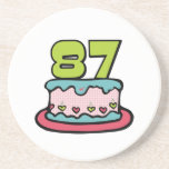 87 Year Old Birthday Cake Drink Coaster