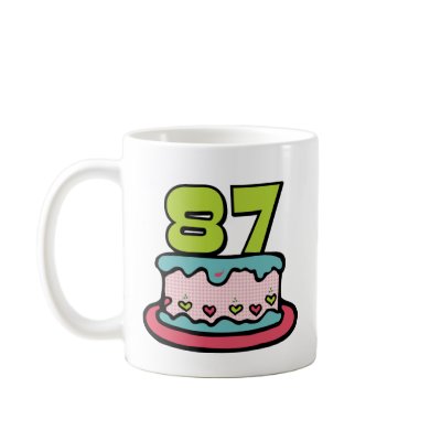 87 Year Old Birthday Cake Coffee Mug by Birthday_Bash
