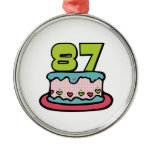 87 Year Old Birthday Cake Christmas Tree Ornaments