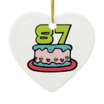 87 Year Old Birthday Cake Christmas Ornament