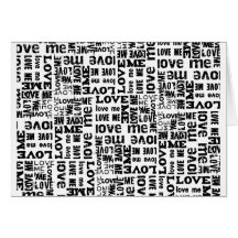 8928 BLACK WHITE LOVE TYPOGRAPHY DIGITAL ART COLLA CARD