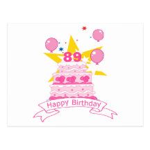 89 Year Old Birthday Cake Post Cards