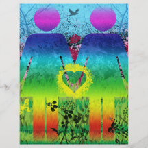 8.5x11 Paper, Abstract Rainbow Grunge Love Personalized Flyer