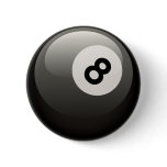 8 BALL PINBACK BUTTON