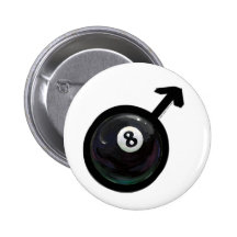 8 Ball Man Symbol Round Pin