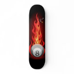 8 Ball On Fire Skate Decks