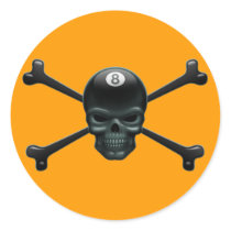 8-ball Pirate Round Sticker