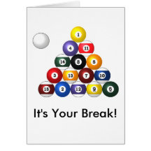8-ball rack greeting card