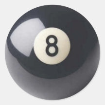8 ball round stickers