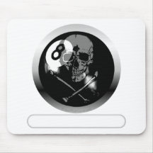 8 Ball Skull and Crossbones Mouse Pad