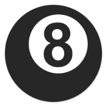 8 Ball Round Stickers