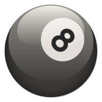 8 BALL ROUND STICKERS
