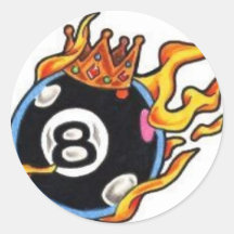 8 Ball with Flames Stickers