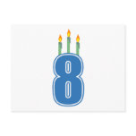 8 Birthday Candles (Blue / Green) Post Cards