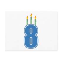 8 Birthday Candles (Blue / Green)
