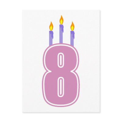 8 Birthday Candles (Pink / Purple) by LushLaundry