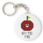 8-Bit Byte Me Cute Apple Pixel Art Keychains