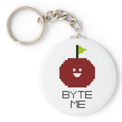 8-Bit Byte Me Cute Apple Pixel Art Keychains by 8BitStuff