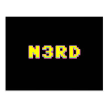 8 Bit Pixelated Nerd Postcards