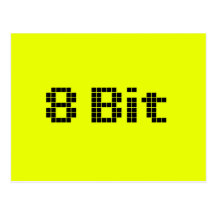 8 Bit Pixelated Yellow/Black Post Card