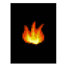 8 Bit Pixeled Fire Post Cards