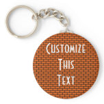 8-Bit Retro Brick, Orange keychains