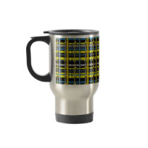 8.Black and Yellow Plaid Bumble Bees Design Coffee Mug