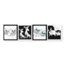 8 Dogs Illustration Black & White Sticker 4 Bumper Sticker