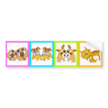 8 Dogs Illustration Sticker 3 bumper stickers