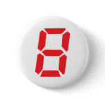 8 eight  red alarm clock digital number pinback buttons