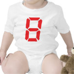 8 eight  red alarm clock digital number romper