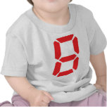 8 eight  red alarm clock digital number tee shirts