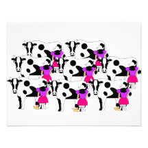 8 Maids Milking Custom Invites