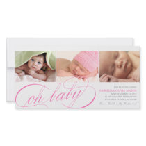 8 x 4 Oh Baby | Birth Announcement Photo Card