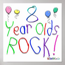 8 Year Olds Rock ! Poster