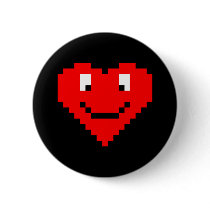 8bit Heart Face Button