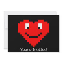 8bit Heart Face Personalized Invitation