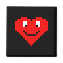 8bit Heart Face Refrigerator Magnet