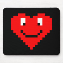 8bit Heart Face Mouse Pad