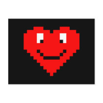 8bit Heart Face Post Card